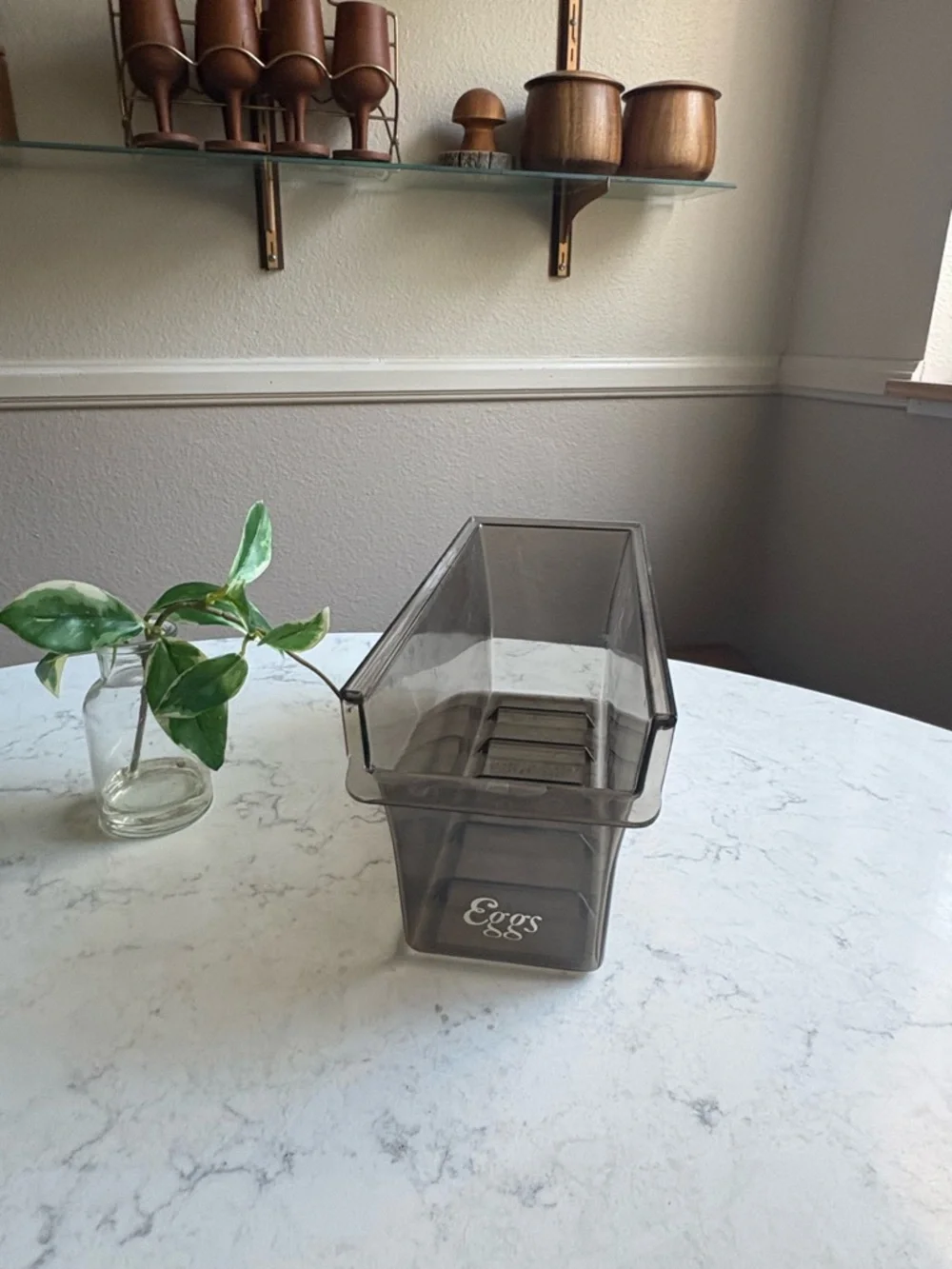 Vintage Egg Storage Canister with Script 'Eggs'
